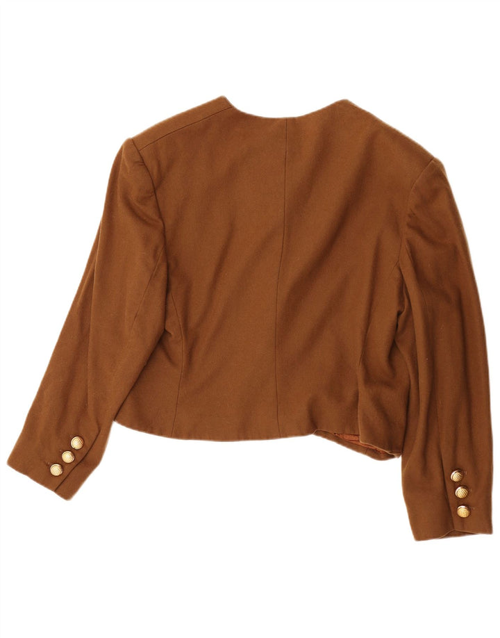 Yves Saint Laurent Damen Crop Blazer Jacke IT 46 Large Brown Classic