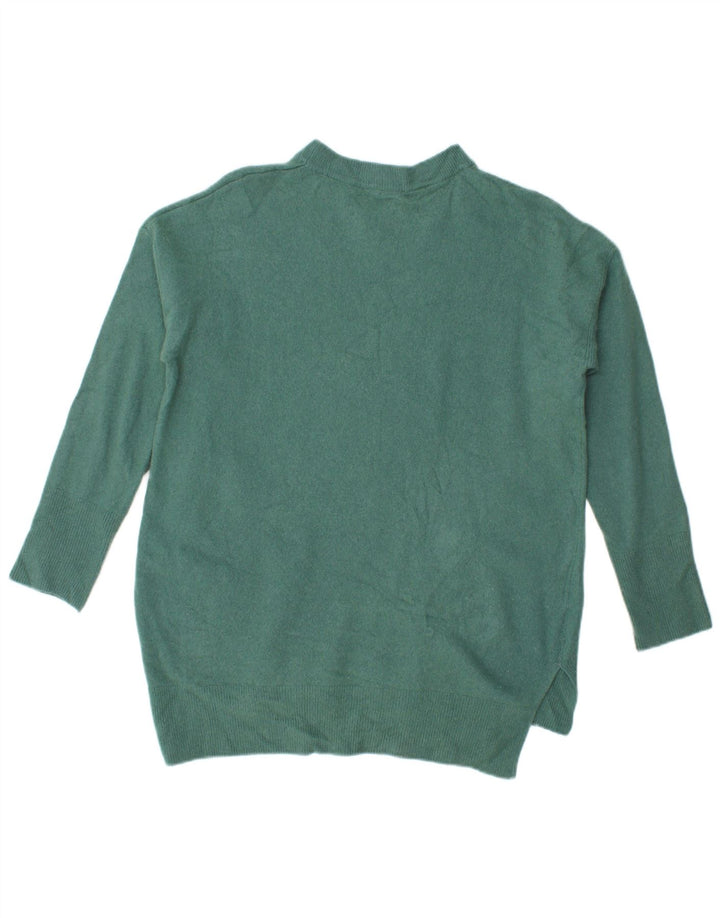 Benetton Damen-Pullover, übergroß, Rundhalsausschnitt, Gr. 10, Größe S, Grün