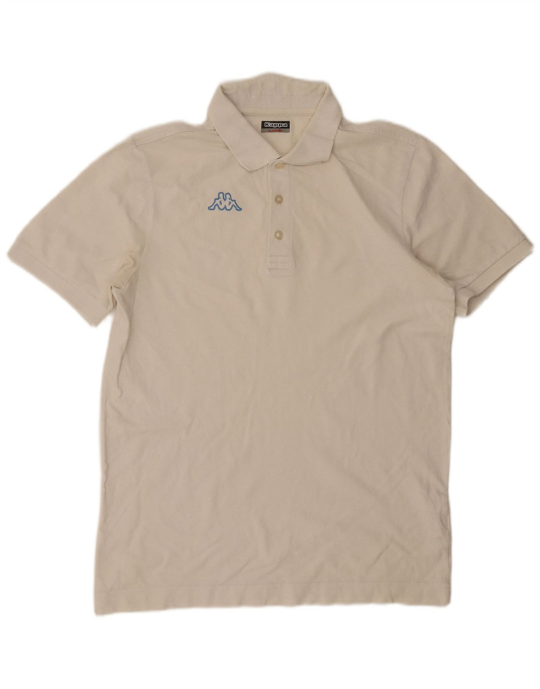 Kappa Herren-Poloshirt mit Grafik, groß, aus weißer Baumwolle