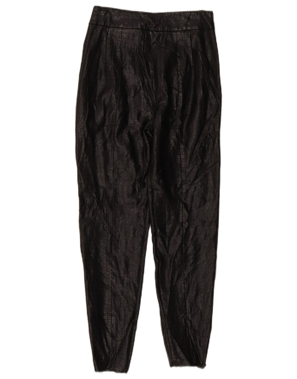 Zara Skinny-Hose aus Kunstleder für Damen, Größe S, W26, L26, Schwarz, Animal-Print