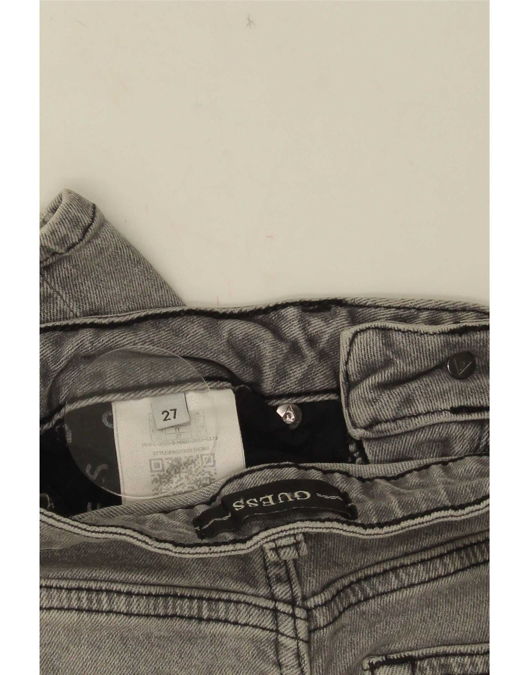 Guess Damen Distressed Straight Skinny Jeans W27 L28 Graues Polyester
