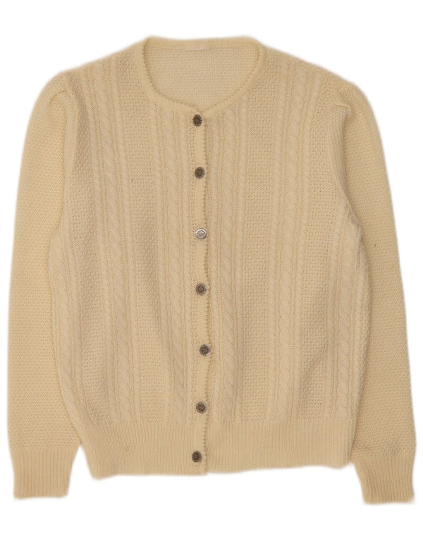 Vintage Damen Cardigan Pullover UK 14 Medium Beige