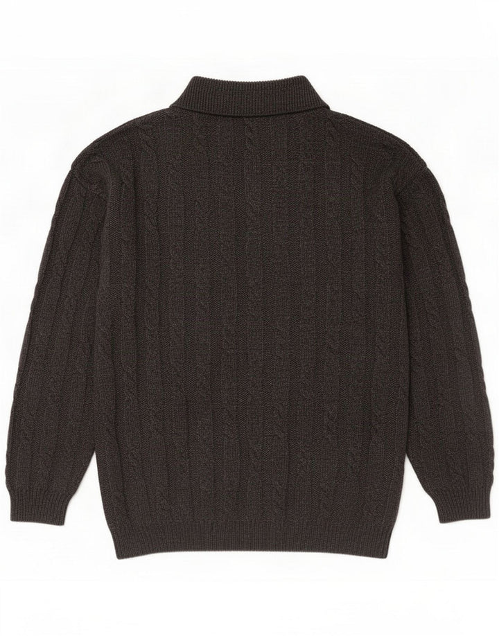St. Bernard Herren-Pullover mit Rollkragen, groß, graue Wolle
