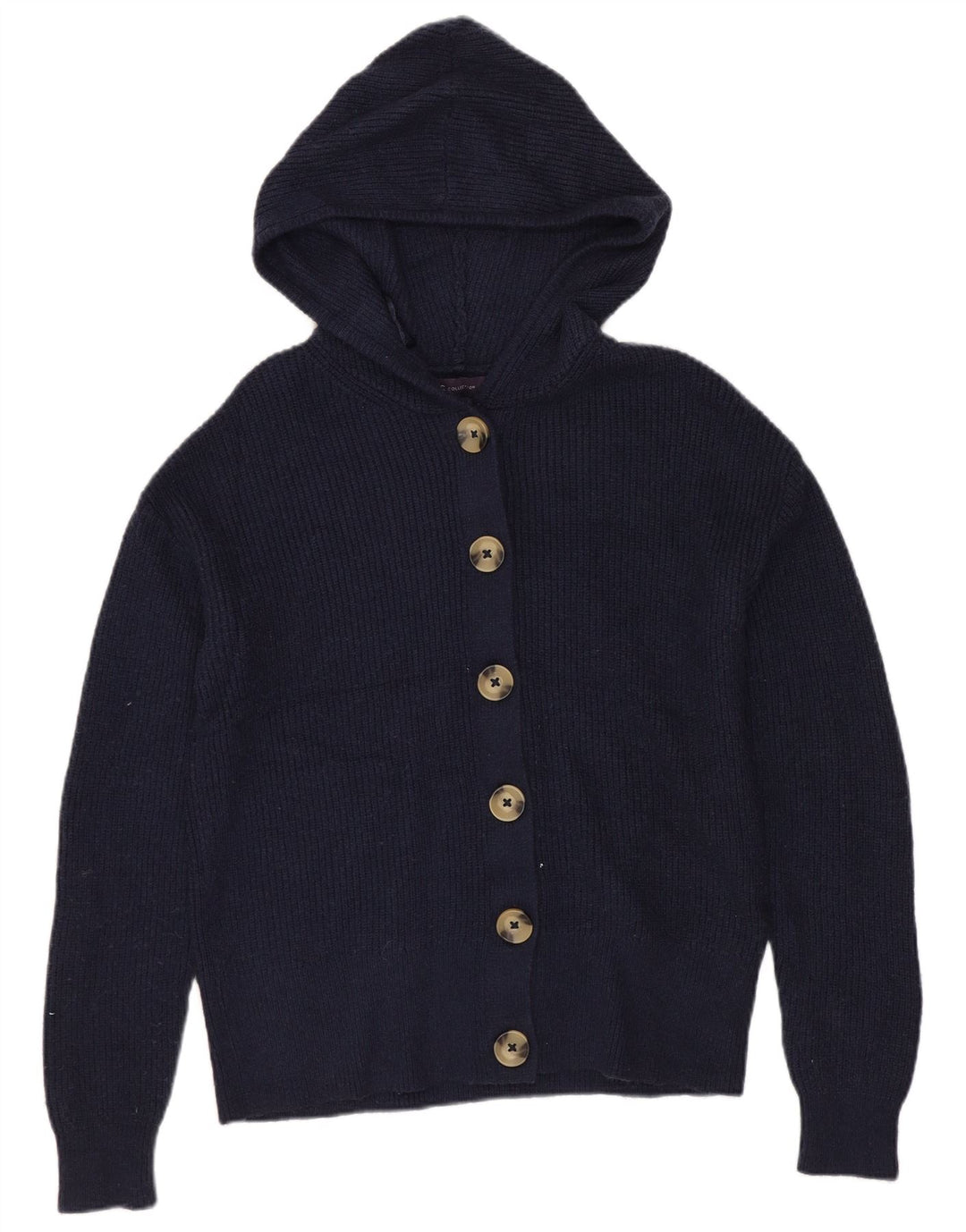 Marks & Spencer Damen Crop Cardigan mit Kapuze, Gr. 10, Marineblau