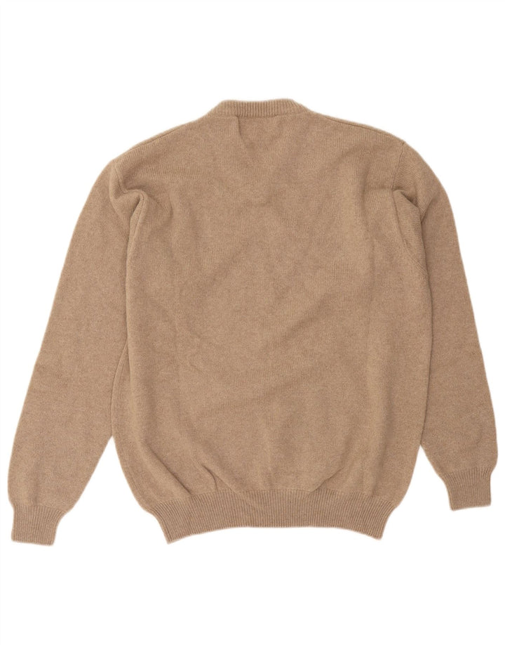 Marlboro Classics Herren-Pullover mit V-Ausschnitt, Größe S, beige Wolle