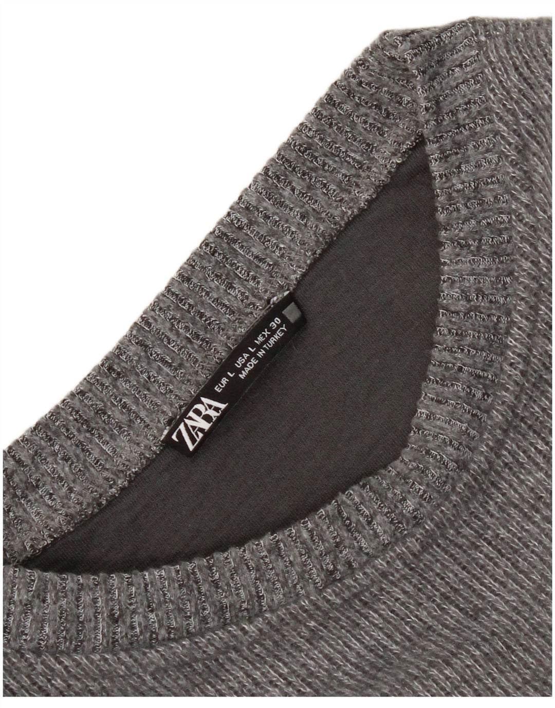 Zara Damen Crop Top Langarm UK 16 Large Grau
