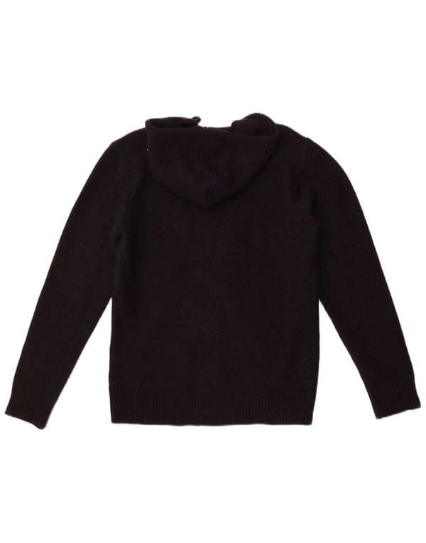 Libero Milano Damen-Cardigan mit Kapuze, UK 14, mittlere schwarze Wolle