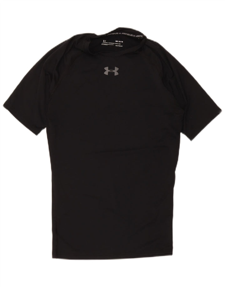 Under Armour Herren-Kompressions-T-Shirt-Oberteil aus mittelschwarzem Polyester