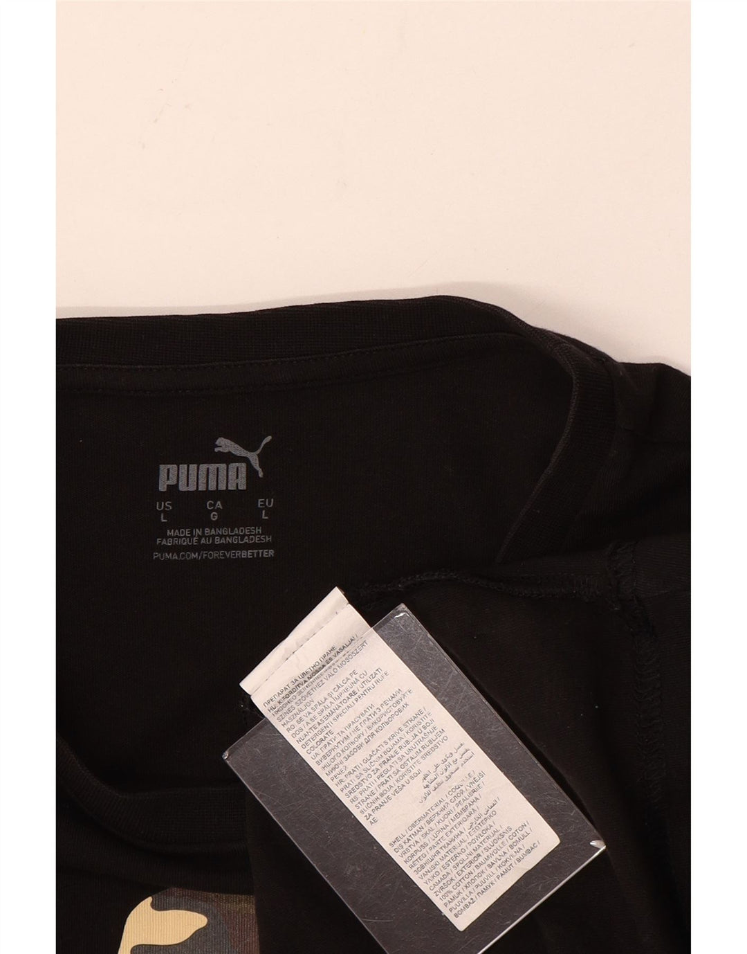 Puma Herren T-Shirt mit Grafik, groß, aus schwarzer Baumwolle