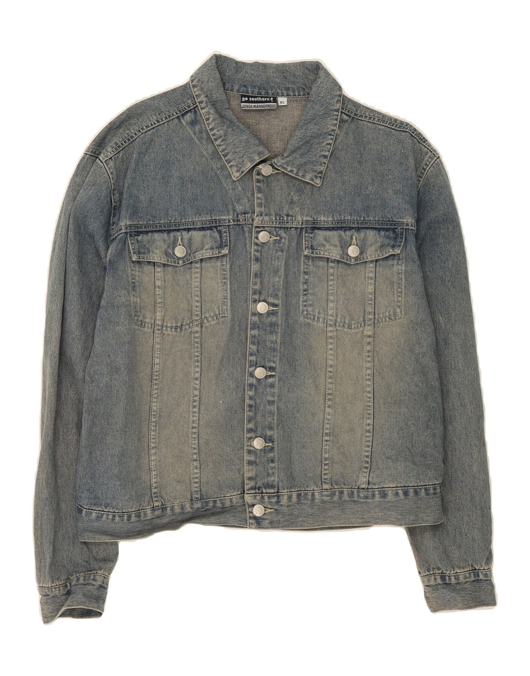 VINTAGE Mens Denim Jacket UK 42 XL Blue Cotton Vintage Vintage and Second-Hand Vintage from Messina Hembry 