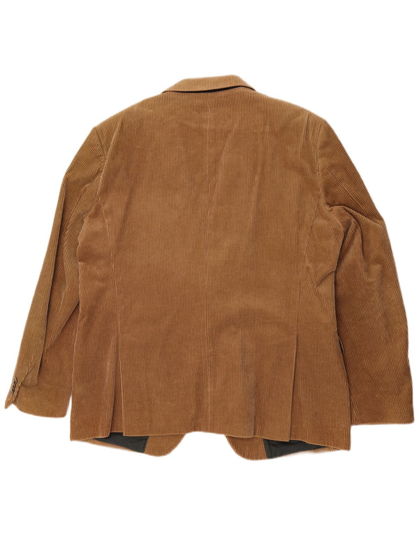 Tommy Hilfiger Maßgeschneiderte Cord-Blazerjacke mit 2 Knöpfen für Herren, UK 42, XL, Beige