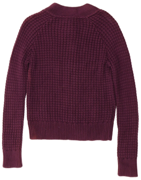 Marks & Spencer Damen-Strickjacke „Autograph“, Gr. 14, Größe L, Lila, Baumwolle