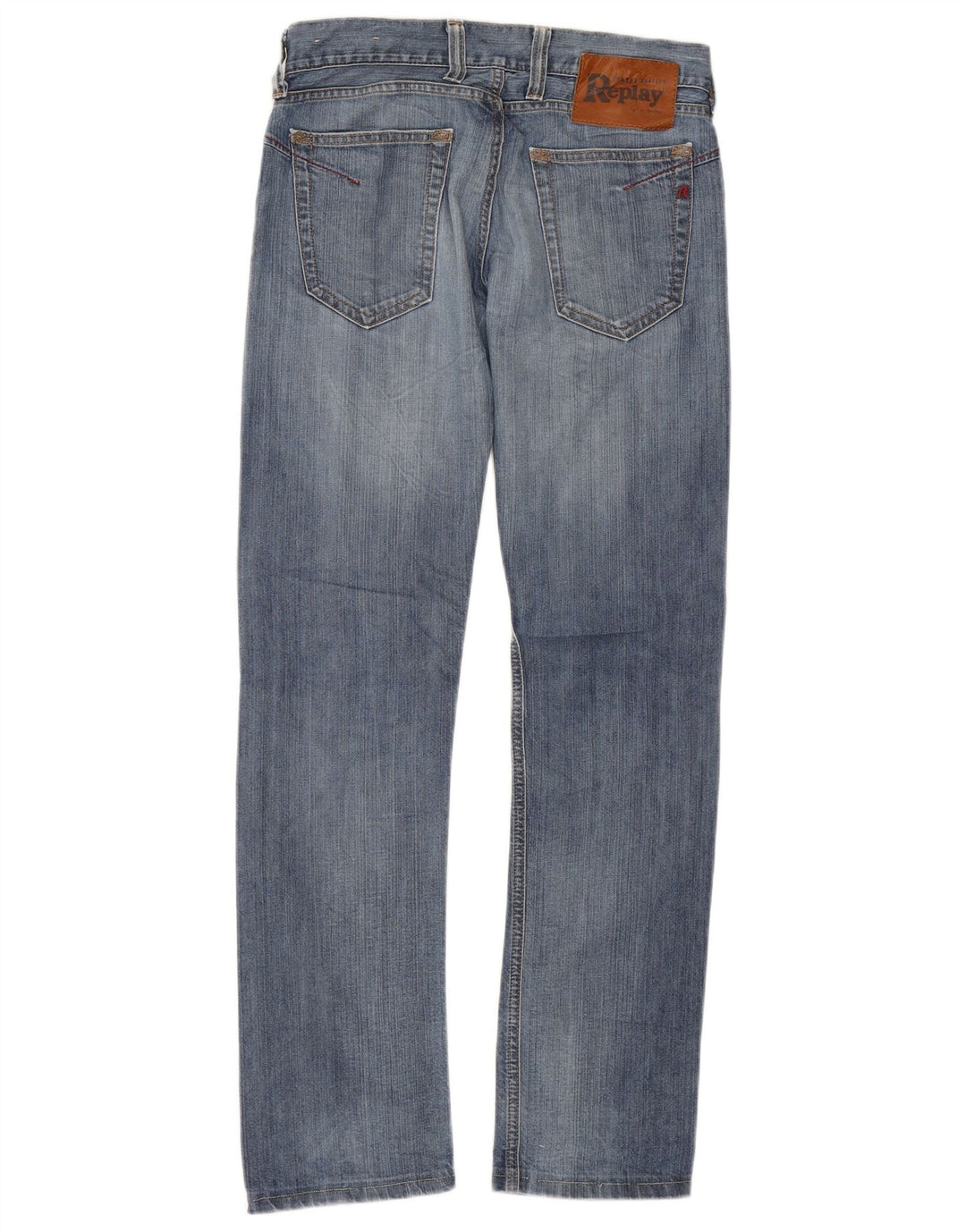 REPLAY Damen Straight Jeans W27 L30 Blaue Baumwolle