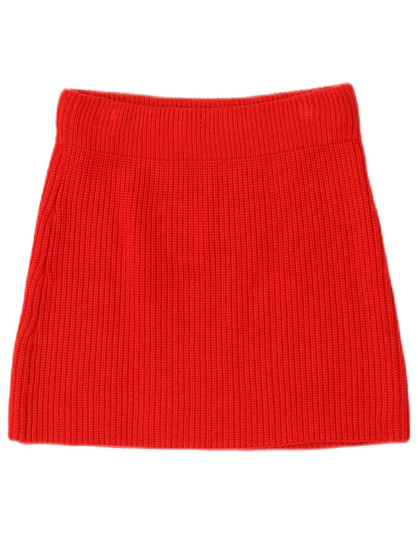 Zara Damen Strick-Minirock Small W26 Rote Viskose