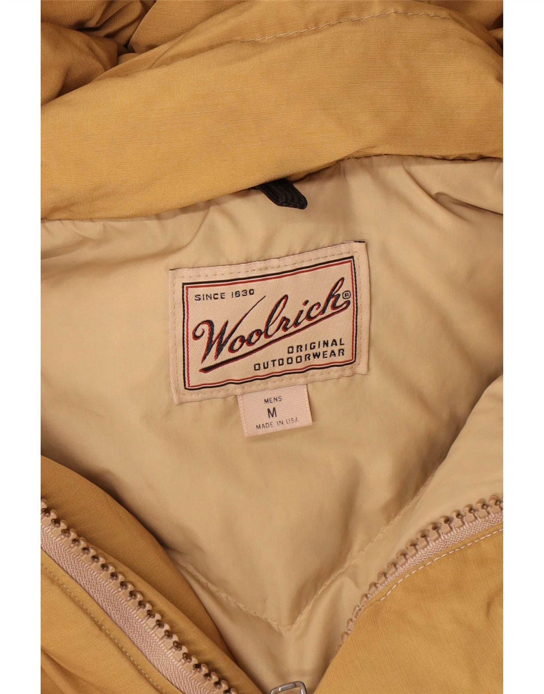 Woolrich Herren-Jacke mit Kapuze, gepolstert, UK 38, Mittelbeige, Polyester