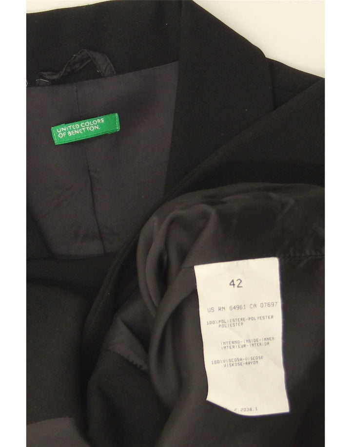 Benetton Damen-Blazerjacke mit 3 Knöpfen, IT 42, mittelschwarz, Polyester