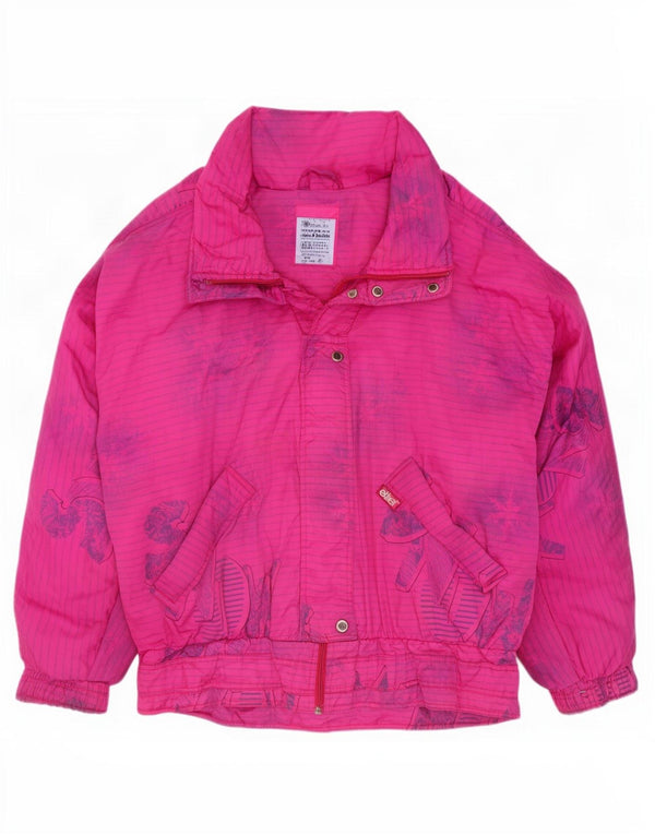 Etirel Womens Graphic Übergroße Skijacke EU 40 Mittelrosa gestreift