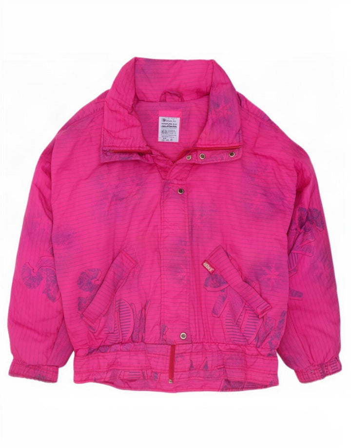 Etirel Womens Graphic Übergroße Skijacke EU 40 Mittelrosa gestreift