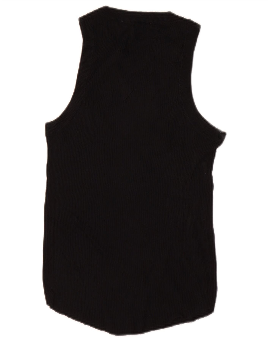 Zara Damen Weste Top UK 12 Medium Schwarz Viskose