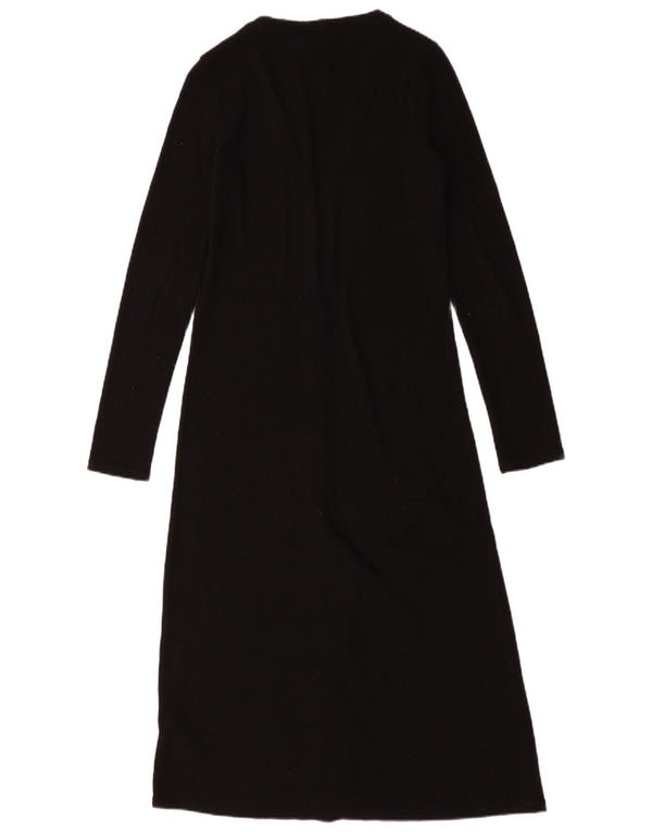Zara Damen Longline-Cardigan-Pullover UK 10 Small Schwarz Polyester
