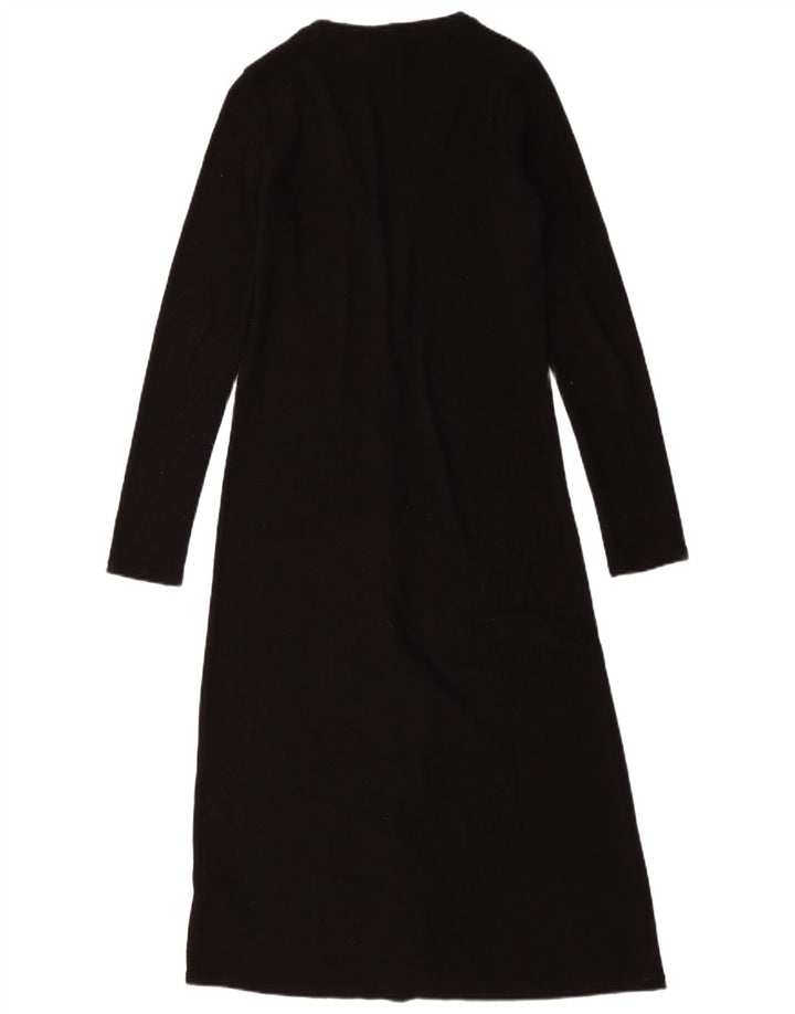Zara Damen Longline-Cardigan-Pullover UK 10 Small Schwarz Polyester