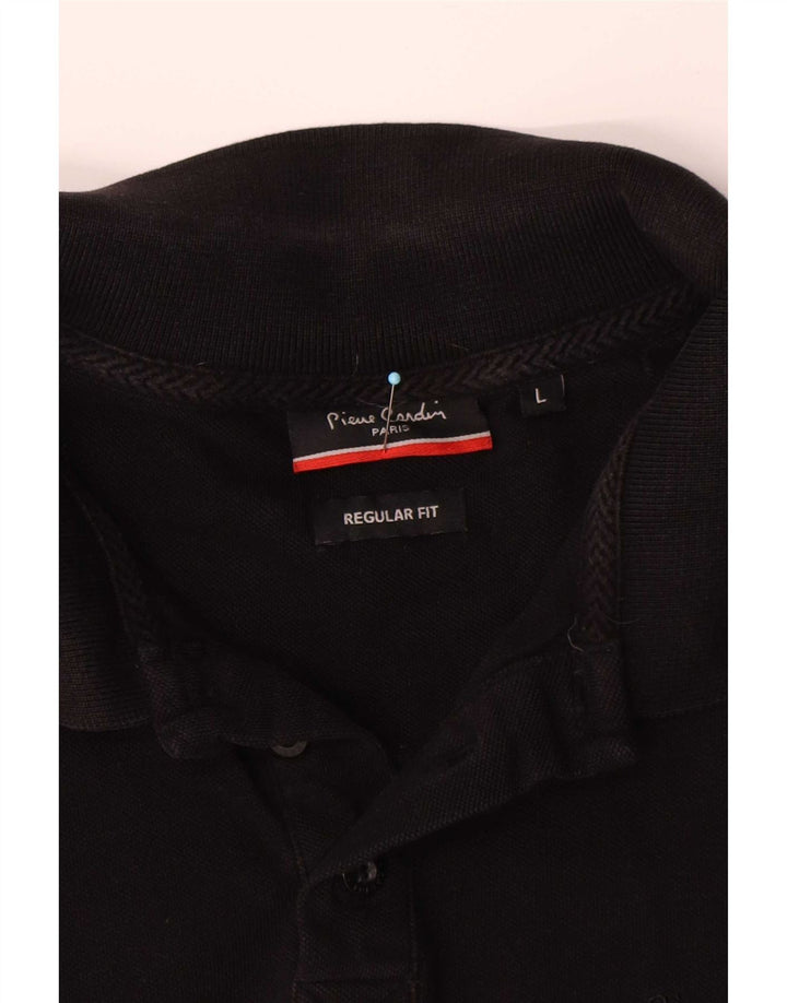 Pierre Cardin Herren-Poloshirt mit normaler Passform, große schwarze Baumwolle