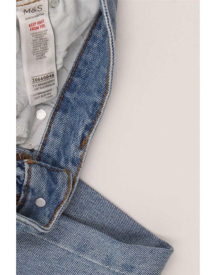 Marks & Spencer Herren Straight Jeans W34 L29 Blaue Baumwolle