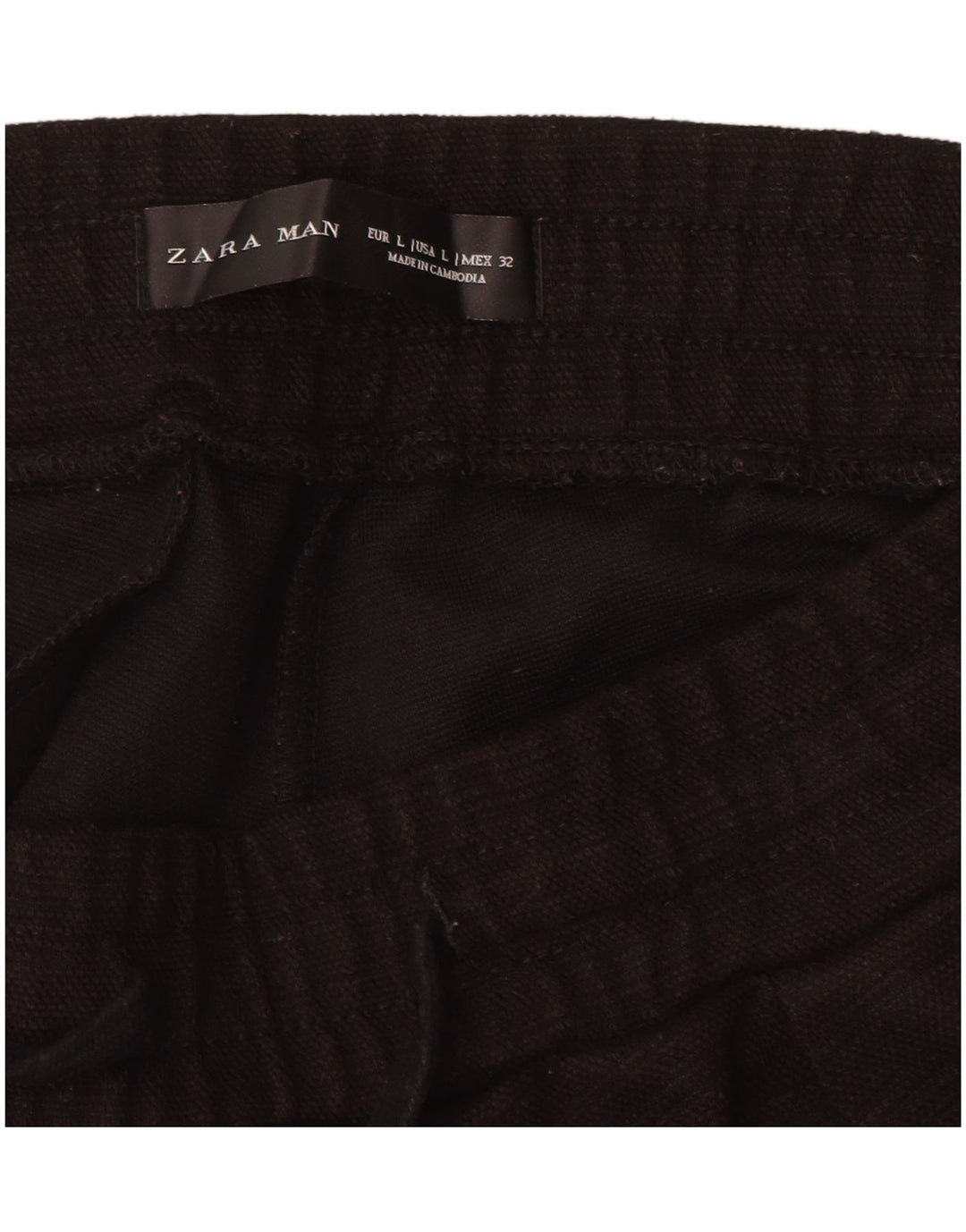 Gerade Capri-Hose für Herren von Zara, Größe L, W32, L20, Schwarz, Polyester