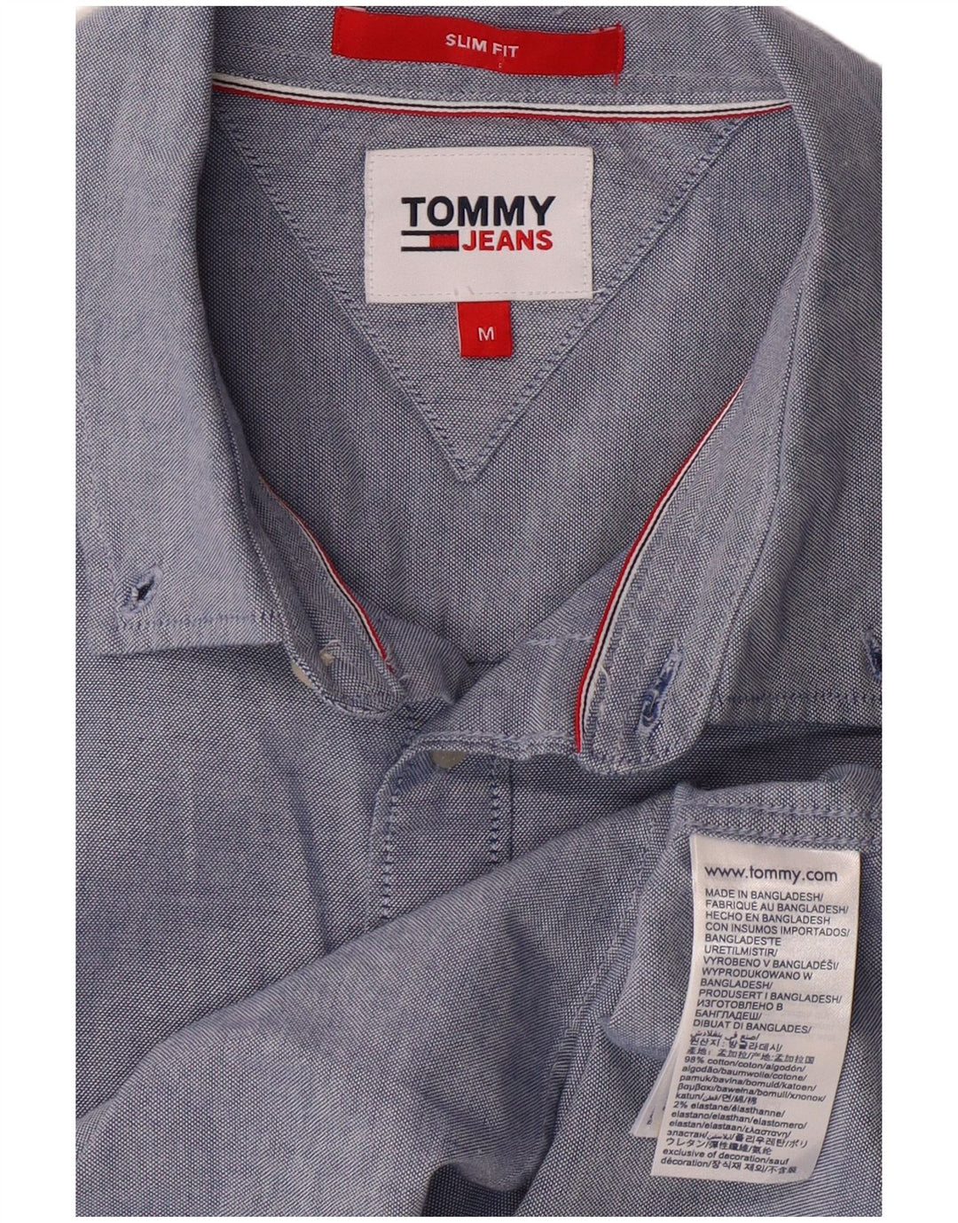 TOMMY HILFIGER Herren Slim Fit Hemd mittelblaue Baumwolle
