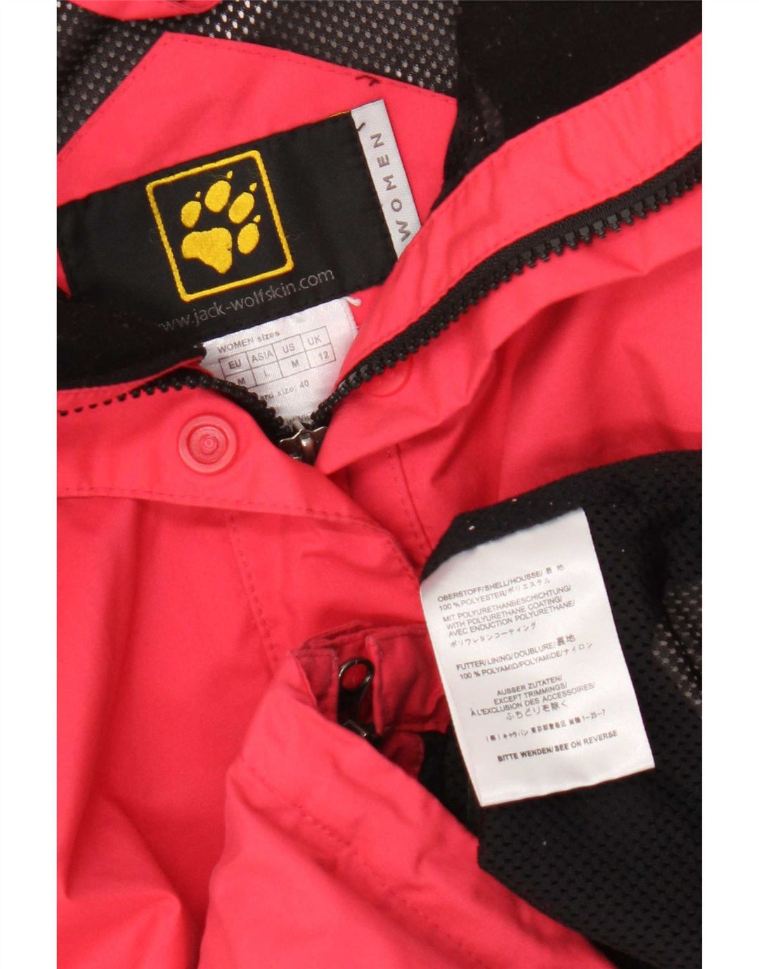 Jack Wolfskin Damen-Regenjacke mit Kapuze, UK 12, mittelrosa, Polyester