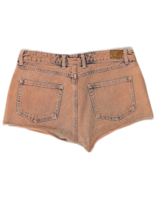 Zara Damen Denim Distressed Hotpants EU 40 Medium W30 Rosa