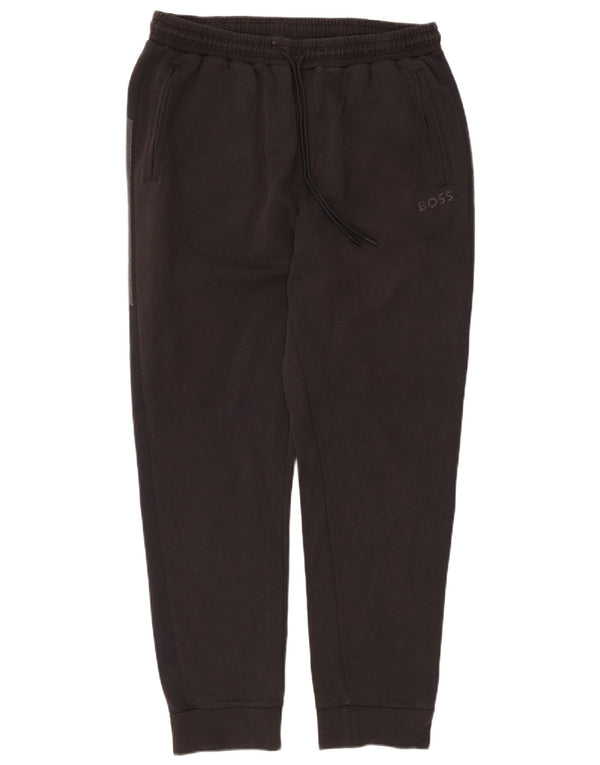 Hugo Boss Damen Trainingshose Jogger UK 20 2XL Schwarz gepunktete Baumwolle