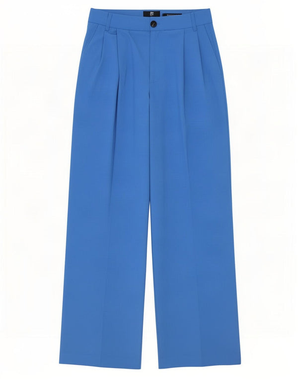 Zara Womens High Waist Wide Leg Chino Trousers Medium W28 L32 Blue