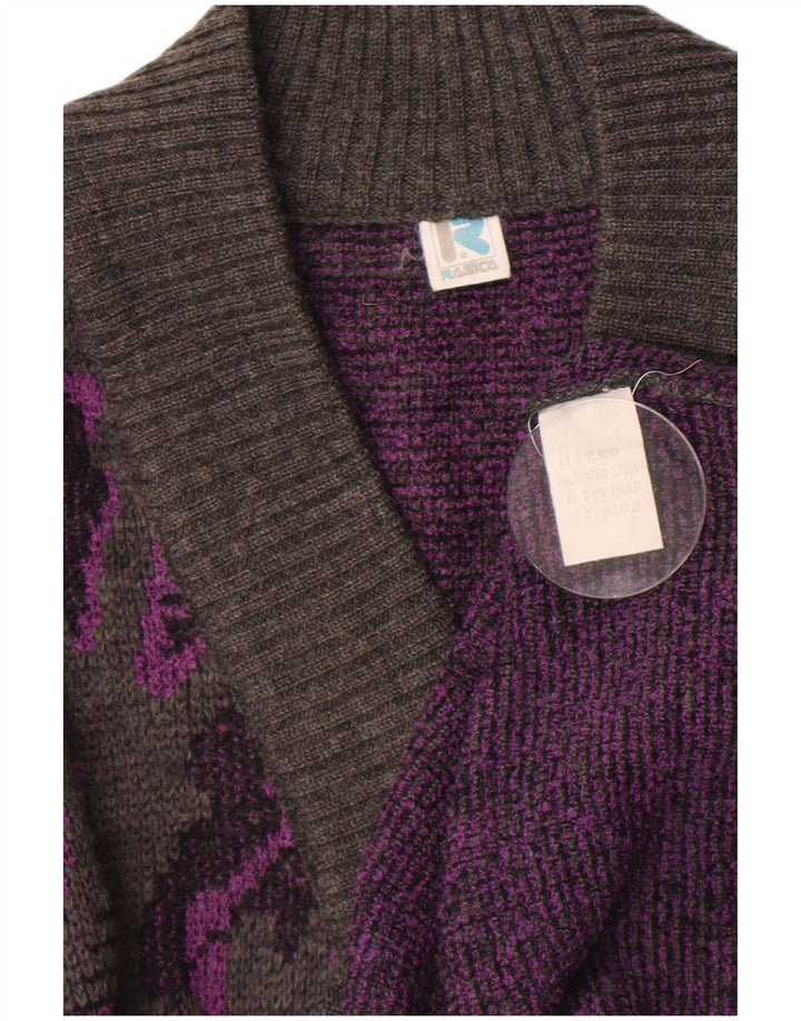 Rasica Damen-Pullover mit abstraktem Muster und V-Ausschnitt, Gr. 46, Grau
