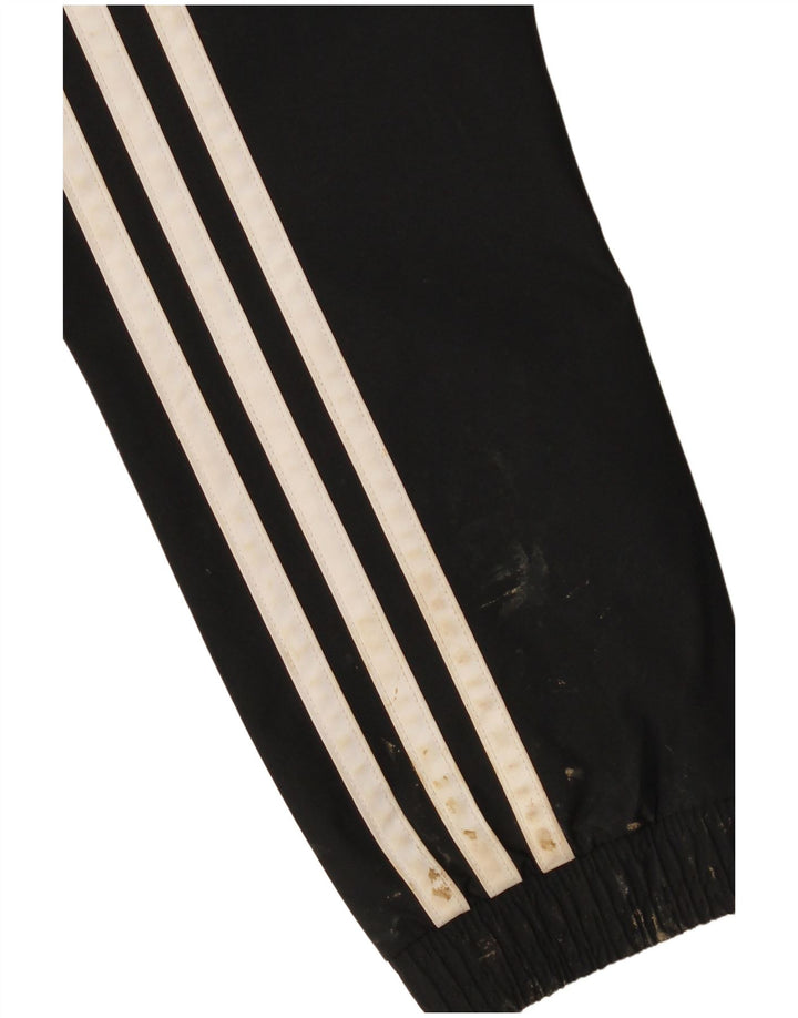 Adidas Jungen-Trainingsanzug mit Kapuze und Grafik, 11–12 Jahre, schwarzes Polyester