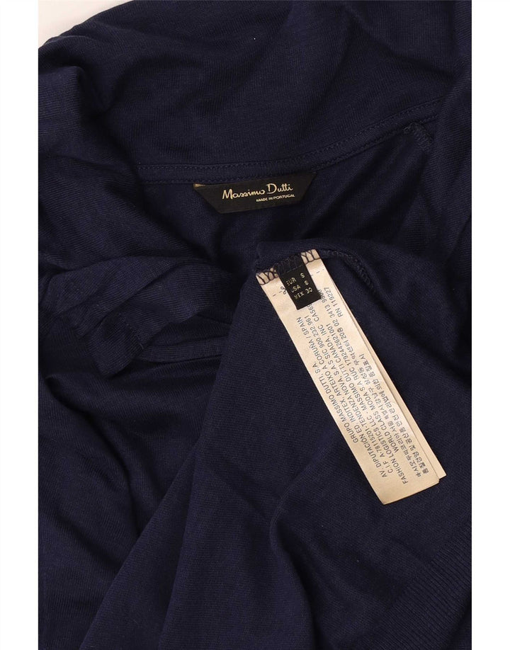 Massimo Dutti Damen-Trainingsanzug-Topjacke UK 10 Small Navy Blue Lyocell