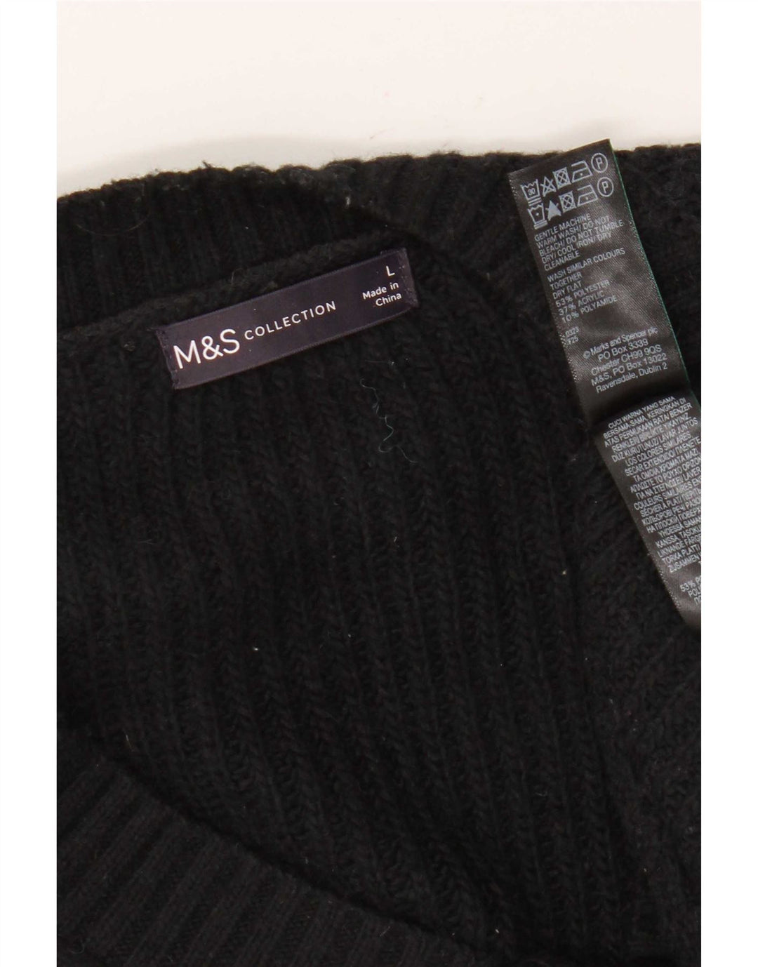 Marks & Spencer Herren Weste Tank Top Large Schwarz Polyester