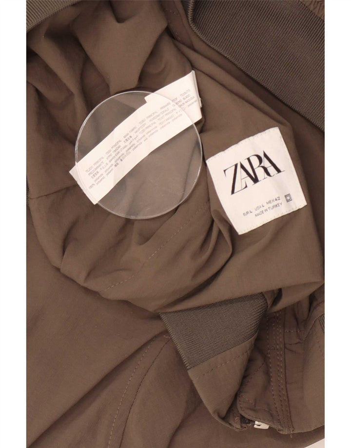 Zara Herren Bomberjacke UK 40 Large Grau Polyamid
