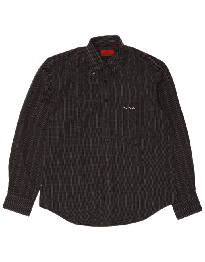 Pierre Cardin Herrenhemd Mittelschwarzes Karo-Polyester
