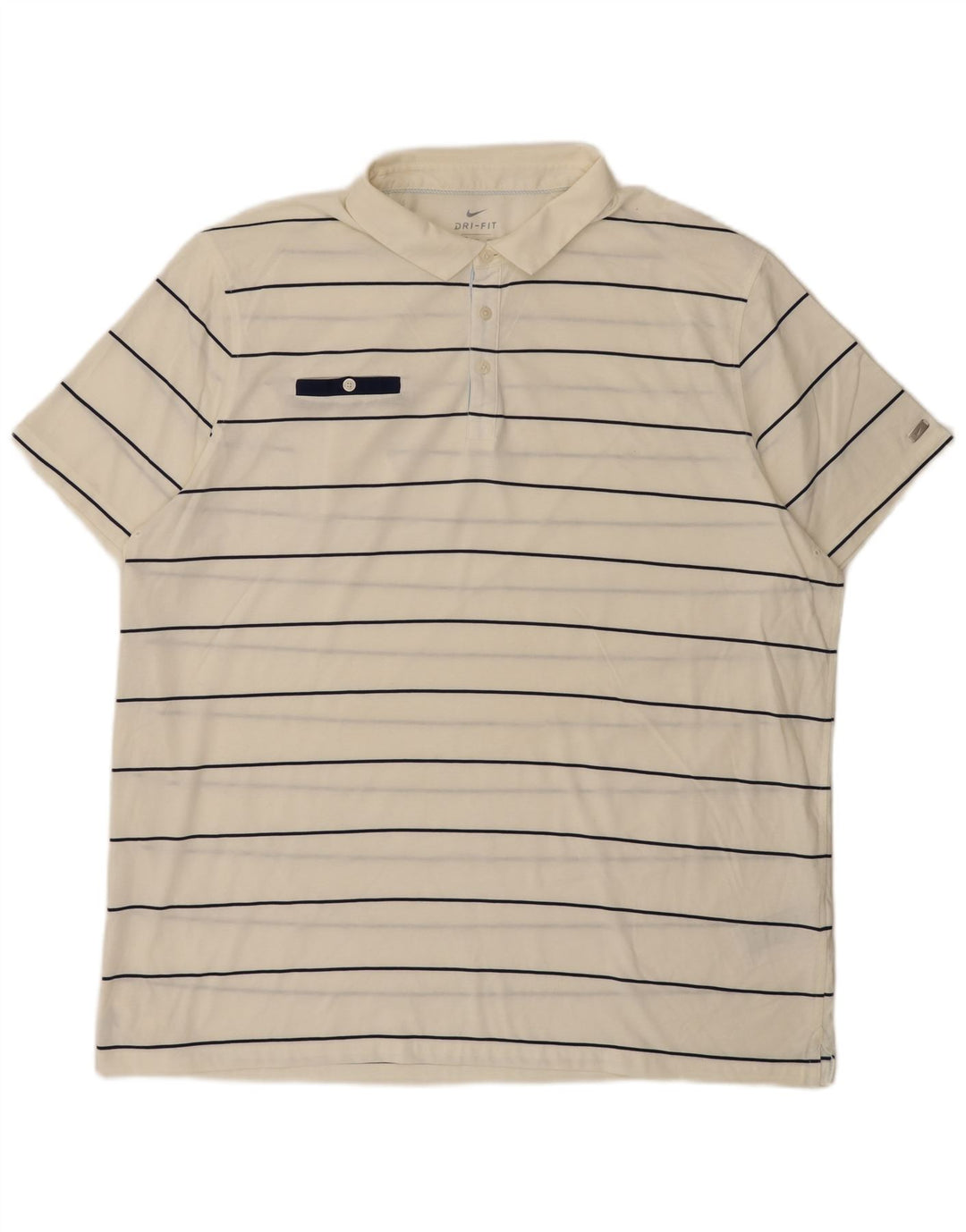 Nike Herren-Poloshirt mit normaler Passform, 2XL, weiß gestreift, Baumwolle