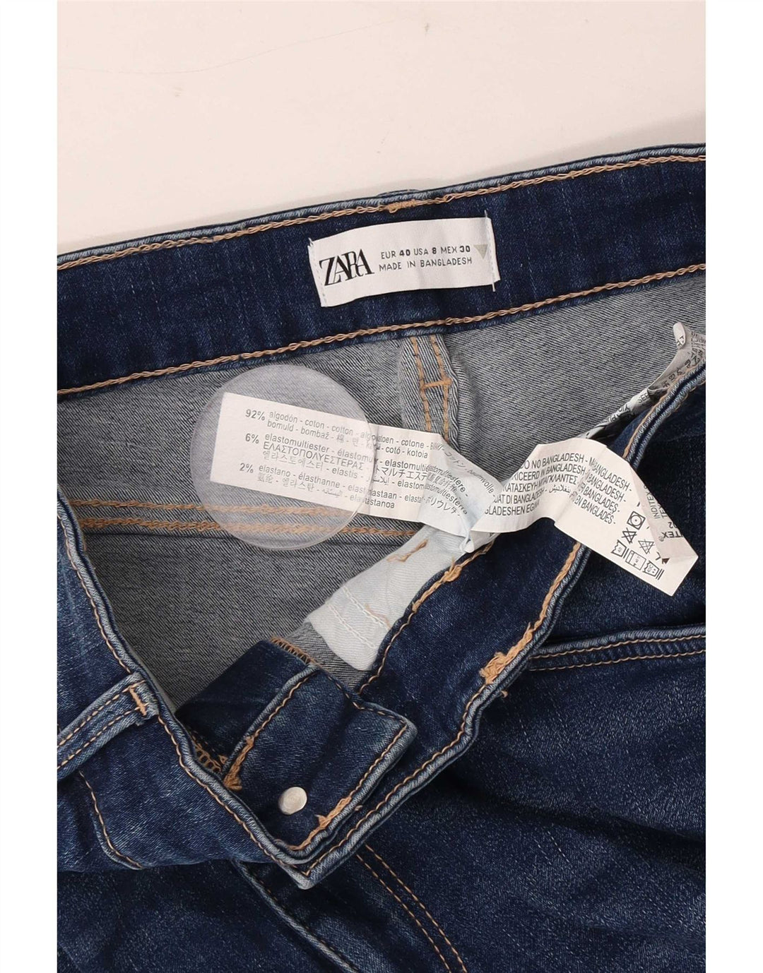 Zara Damen Slim Jeans EU 40 Medium W30 L28 Blaue Baumwolle