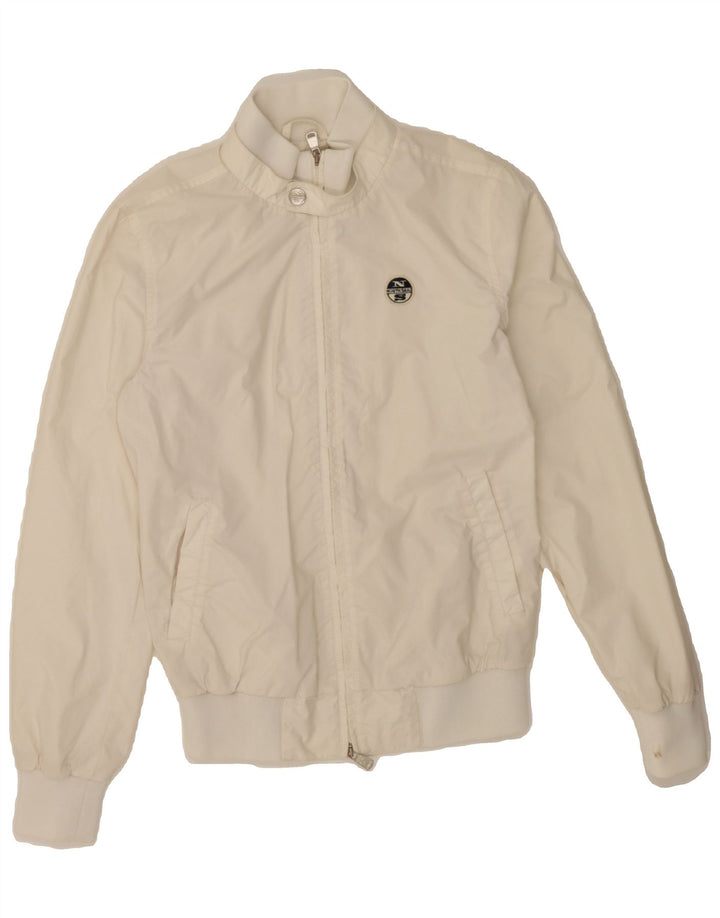 NORTH SAILS Womens Bomber Jacket UK 10 Small Off White Polyamide Vintage North Sails and Second-Hand North Sails from Messina Hembry 