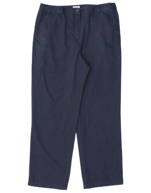L.L.Bean Damen Petite Chinohose US 10 Large W30 L28 Marineblaue Baumwolle