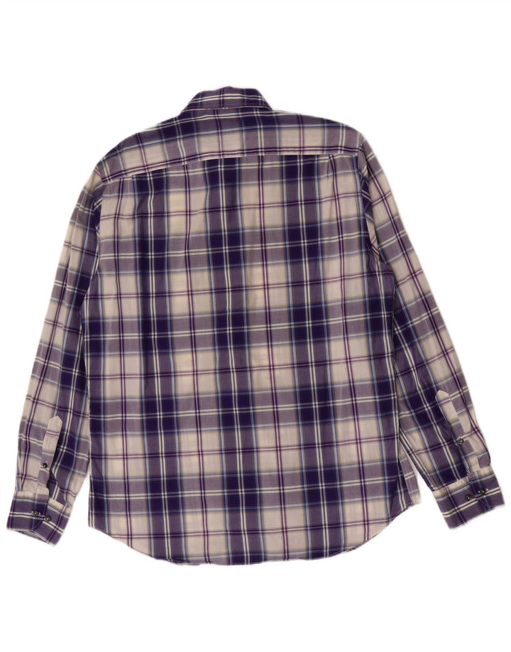Massimo Dutti Herrenhemd, groß, lila kariert