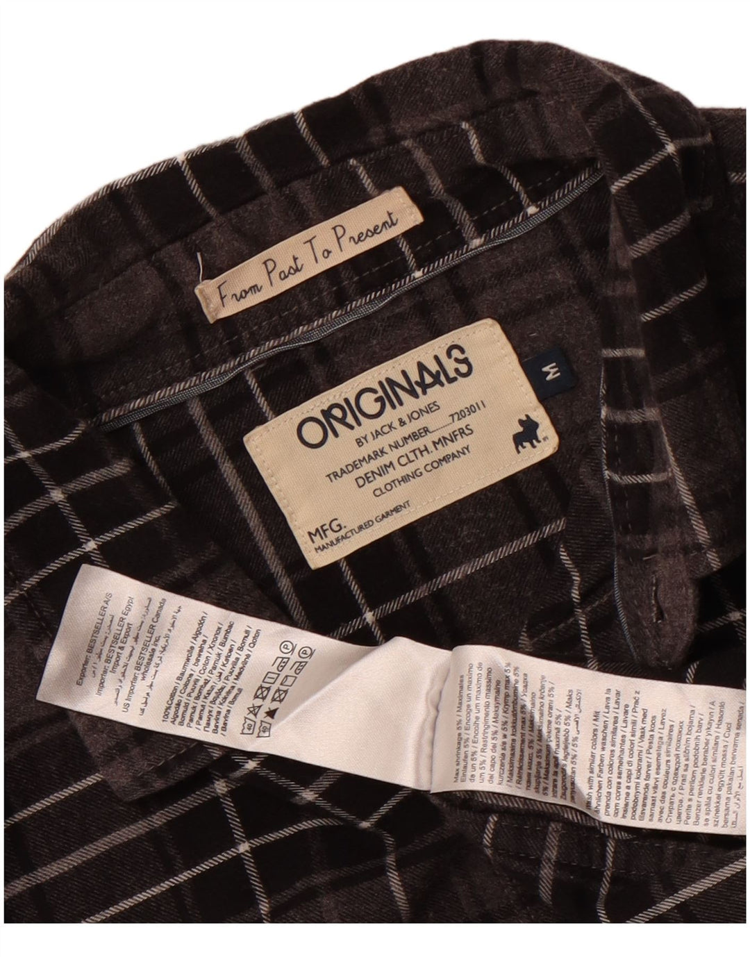 Jack & Jones Herren-Flanellhemd aus mittelgrauer, karierter Baumwolle