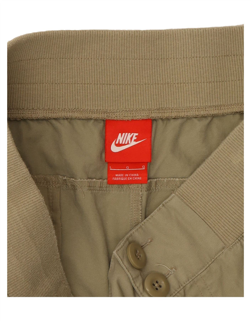 NIKE Womens Cargo Shorts Large W34 Khaki Cotton Vintage Nike and Second-Hand Nike from Messina Hembry 
