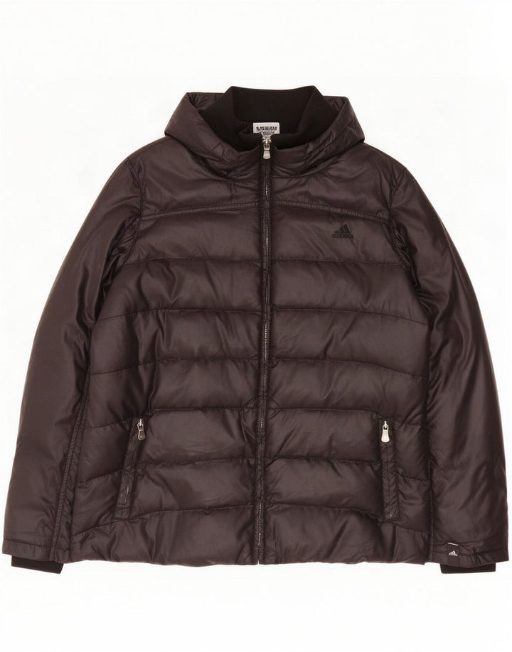 Adidas Damen Wattierte Jacke UK 18 XL Schwarz Polyester