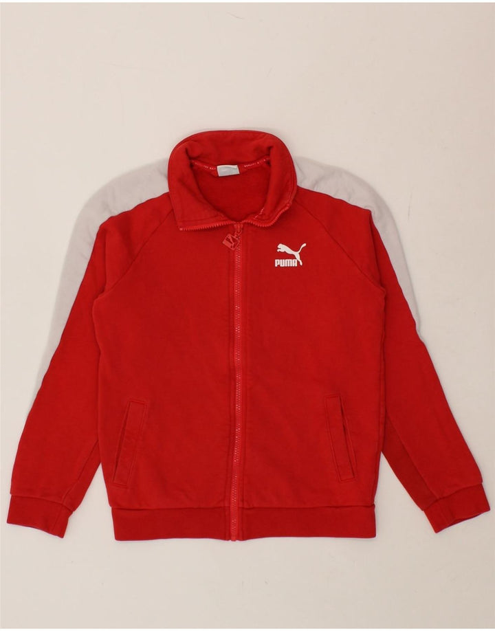 PUMA Boys Tracksuit Top Jacket 11-12 Years Large Red Colourblock Cotton Vintage Puma and Second-Hand Puma from Messina Hembry 