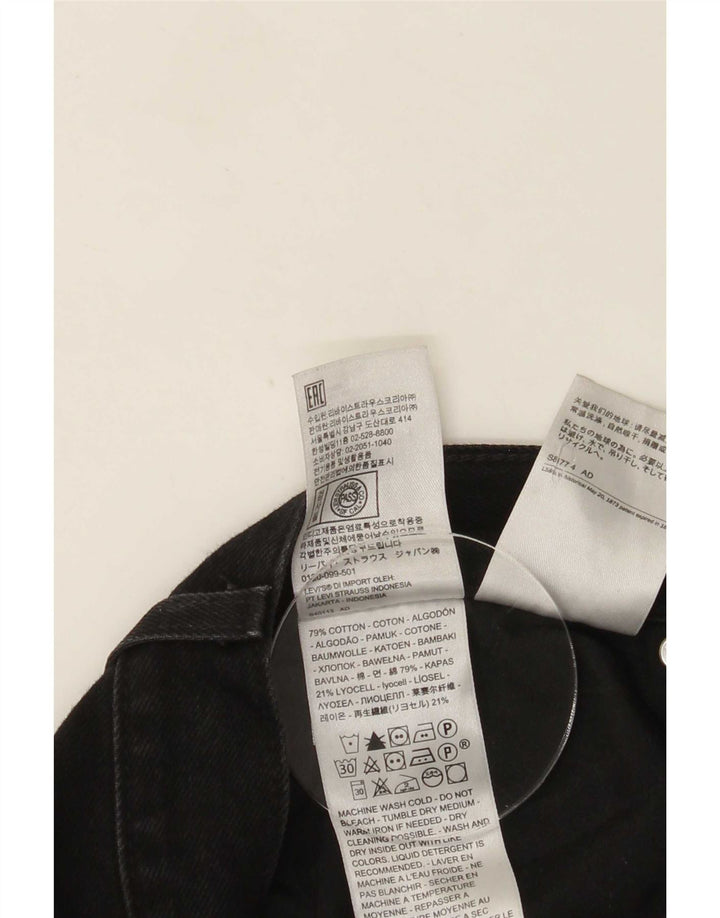 Levi's Damen High Rise Straight Jeans W29 L31 Schwarze Baumwolle