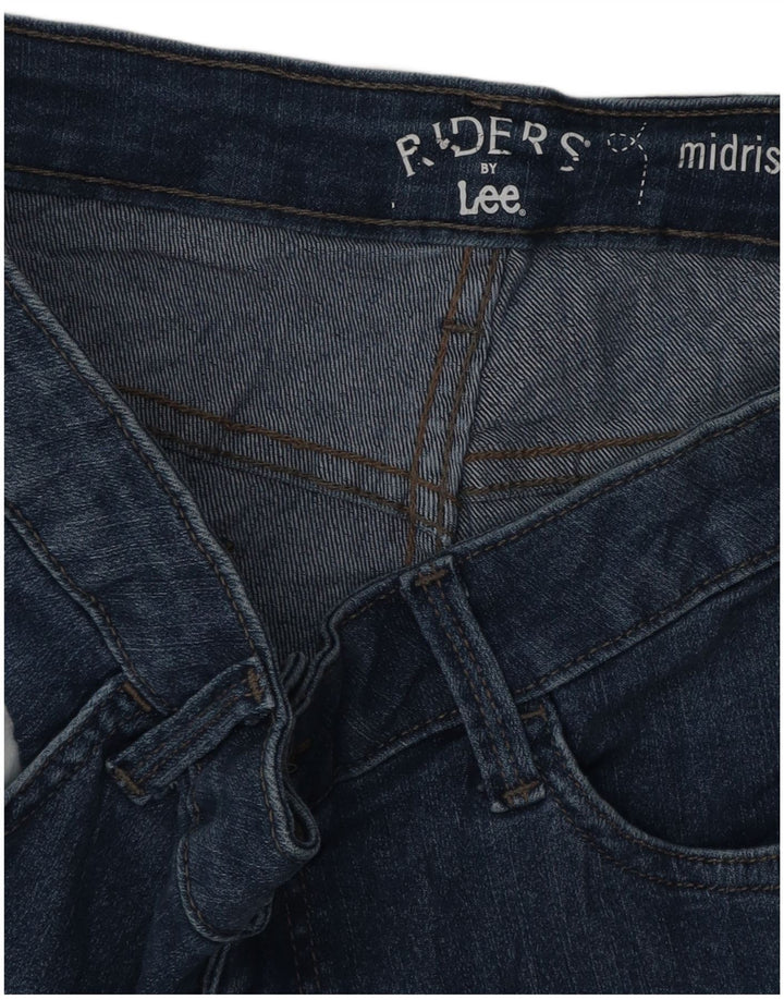 Lee Damen Riders Mid Rise Bermuda Denim Shorts W34 Large Blau